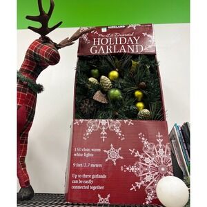 Kirkland 9' Pre-lit LED Greenery Holiday 9 FT Garland - Stunning Piece